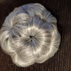 Silver Grey Hair Clip on Bun
